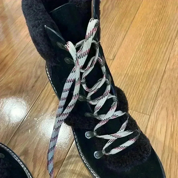 See By Chloe Women's Suede Shearling Trim Ankle Boots Size 41 - Picture 10 of 11